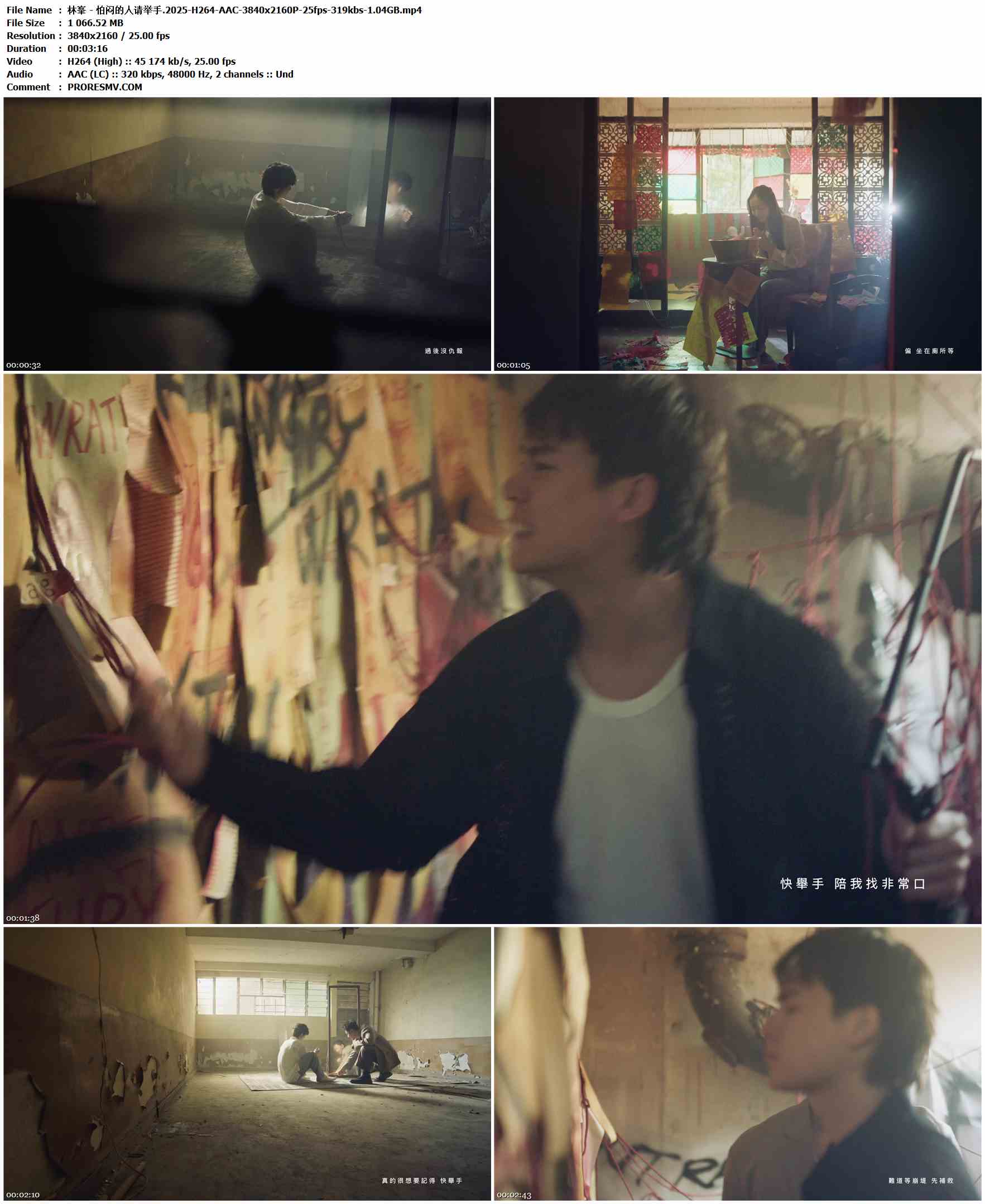 林峯 - 怕闷的人请举手.2025-H264-AAC-3840x2160P-25fps-319kbs-1.04GB官方MV_高清MV